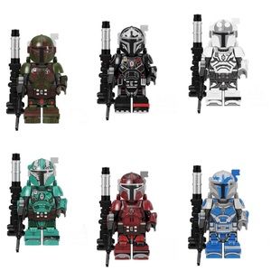Mandalorian inventory mini figure set Lego compatible 6 piece set set.